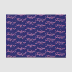 Papier Mousseline Motif De Merci Pastel Rose Et Bleu Foncé