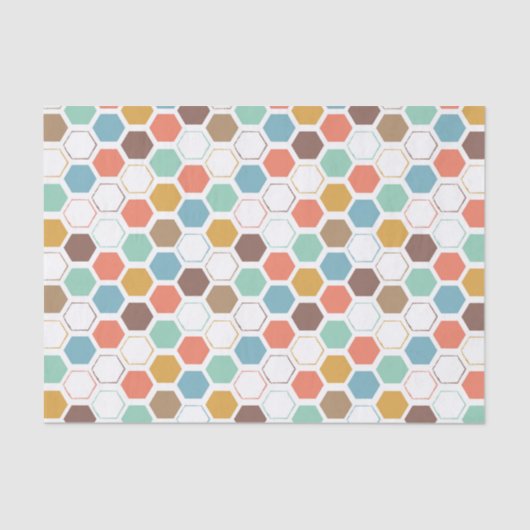 Papier Mousseline Motif de module de ruche d'abeille (Recto)