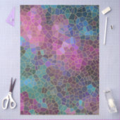 Papier Mousseline Motif de mosaïque de rose violet Turquoise bleu ve (Artisanat)