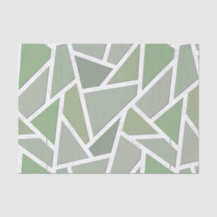 Papier Mousseline Motif de mosaïque vert olive