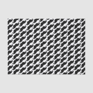 Papier Mousseline Motif de moustache blanc et noir