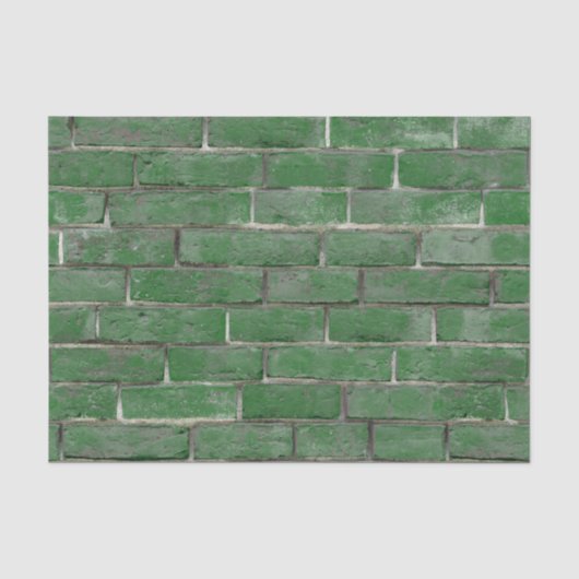 Papier Mousseline Motif de mur de briques vertes (Recto)