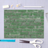Papier Mousseline Motif de mur de briques vertes (Artisanat)