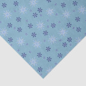 Papier Mousseline Motif de neige d'hiver bleu (Détail)