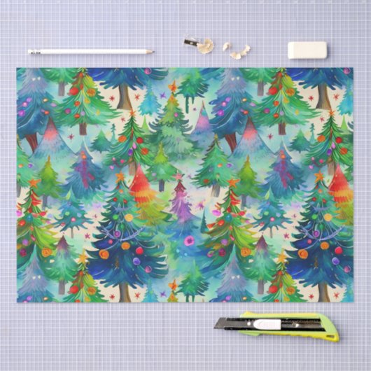 Papier Mousseline Motif de Noël (Artisanat)