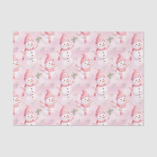 Papier Mousseline Motif de Noël aquarelle (Recto)