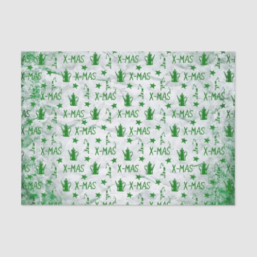 Papier Mousseline Motif de Noël aquarelle (Recto)