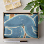 Papier Mousseline Motif de Noël côtier Retro Soleil, Mer & Vagues (Cadeau)