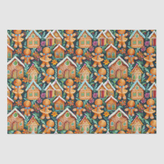 Papier Mousseline Motif de Noël de pain d'épices