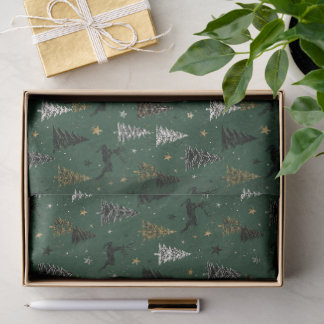 Papier Mousseline Motif de Noël de rennes de forêt moderne