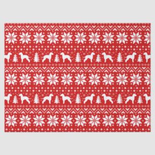 Papier Mousseline Motif de Noël de silhouettes de Bedlington Terrier