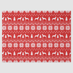 Papier Mousseline Motif de Noël de silhouettes de great dane
