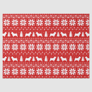 Papier Mousseline Motif de Noël de silhouettes de Norwich Terrier