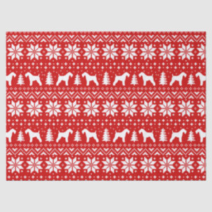 Papier Mousseline Motif de Noël de silhouettes de Terrier de bleu de
