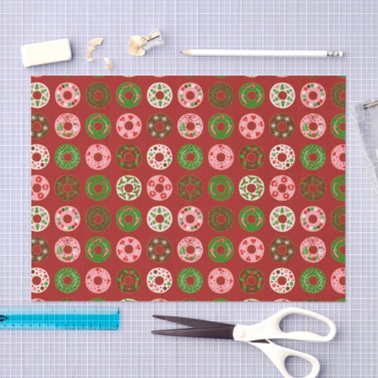 Papier Mousseline Motif de Noël Donut Holiday (Artisanat)