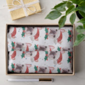 Papier Mousseline Motif de Noël du chien de taureau français mignon (Cadeau)