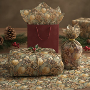 Papier Mousseline Motif de Noël Earth Tones #29 ID1009