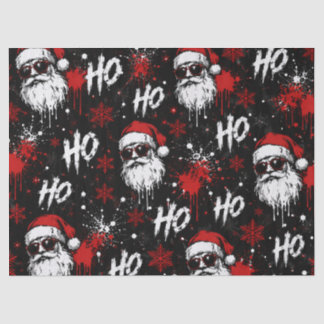 Papier Mousseline Motif de Noël éclaboussé de Père Noël brut