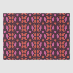 Papier Mousseline Motif de Noël en rouge et rose