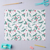 Papier Mousseline Motif de Noël et de cerfs verts (Artisanat)