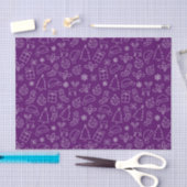 Papier Mousseline Motif de Noël Festif violet et blanc (Artisanat)