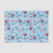 Papier Mousseline Motif de Noël Festive Snowmen (Recto)