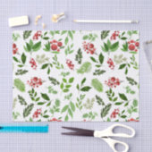 Papier Mousseline Motif de Noël Holly Feuilles Red Berry (Artisanat)