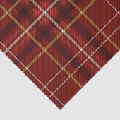 Papier Mousseline Motif de Noël Red Gold Plaid (Détail)