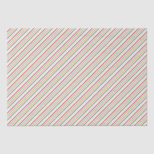 Papier Mousseline Motif de Noël rouge, rose et vert