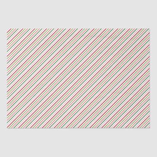 Papier Mousseline Motif de Noël rouge, rose et vert (Recto)