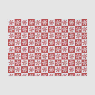 Papier Mousseline motif de Noël rustique rouge et blanc