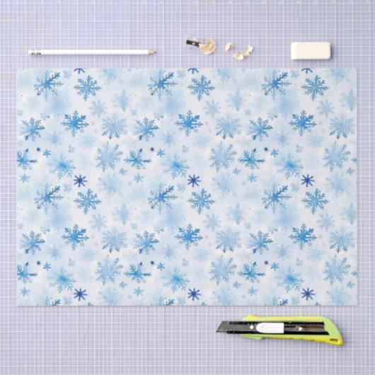 Papier Mousseline Motif de Noël Snowflake (Artisanat)