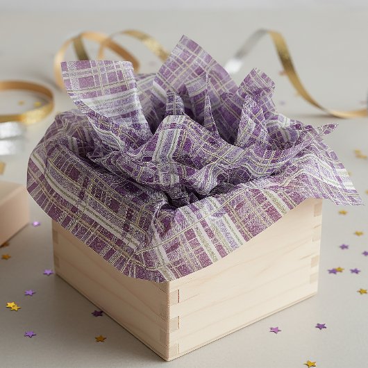 Papier Mousseline Motif de Noël violet et vert #2 ID1009