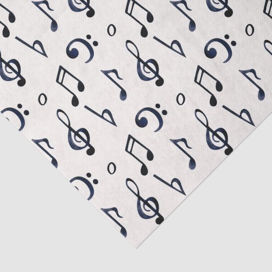 Papier Mousseline Motif de notes musicales mignonnes (Détail)