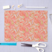 Papier Mousseline Motif de Paisley rouge et vert (Artisanat)
