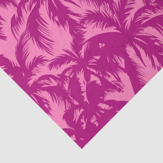 Papier Mousseline Motif de palme rose vif (Détail)