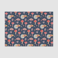 Motif de papillon magique et de champignons. Soiré