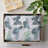 Papier Mousseline Motif de papillons vert-bleu artistique (Cadeau)