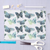 Papier Mousseline Motif de papillons vert-bleu artistique (Artisanat)
