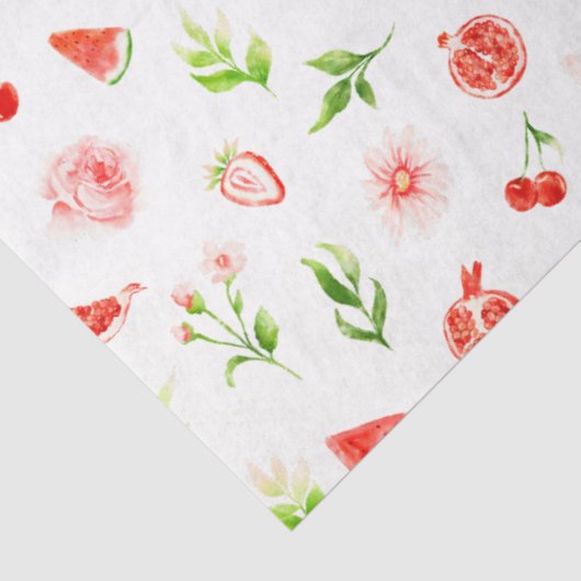 Papier Mousseline Motif de pastèque et grenade (Détail)