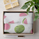 Papier Mousseline Motif de pastèque rose et vert d'été (Cadeau)