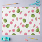 Papier Mousseline Motif de pastèque rose et vert d'été (Artisanat)