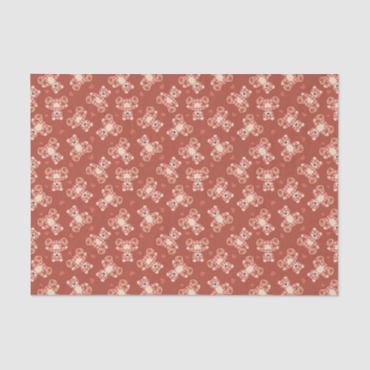 Papier Mousseline motif de patchwork d'ours (Recto)