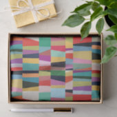 Papier Mousseline Motif de Patchwork moderne et coloré (Cadeau)