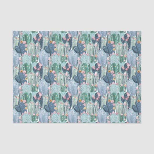 Papier Mousseline Motif de Patel Cactus doux (Recto)