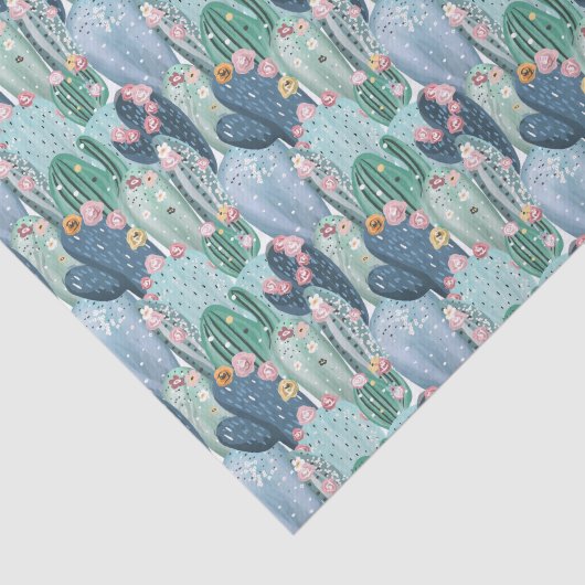 Papier Mousseline Motif de Patel Cactus doux (Détail)