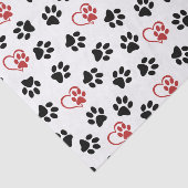 Papier Mousseline Motif De Pâtes, Pâtes Noires, Pâtes Rouges, Coeurs (Détail)