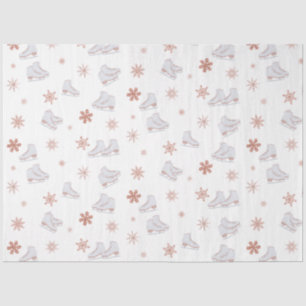 Papier Mousseline Motif de patinage rose Gold Glace Skates Blush Pin