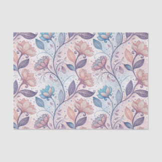 Papier Mousseline Motif de peinture abstraite aquarelle florale past