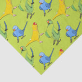 Papier Mousseline Motif de perroquet vert brillant de l'indien (Détail)